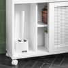SoBuy Toiletpapirholder Toilet opbevaring Stativ Badeværelsesskab med hjul BZR119-W