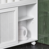 SoBuy Toiletpapirholder Toilet opbevaring Stativ Badeværelsesskab med hjul BZR119-W