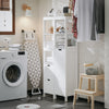 SoBuy Stilfuldt og funktionelt badeværelsesskab med vasketøjskurv BZR123-W