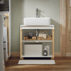 SoBuy Underskab til vask Hjørneunderskab Badeværelsesskab BZR125-W