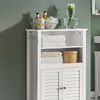 SoBuy Badeværelsesskab med låger Højskab Højt stel hylder Skab højskab badeværelse i skandinavisk stil BZR13-W