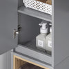 SoBuy Højskab Badeværelsesskab med 2 låger BZR147-DG