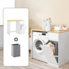 SoBuy BZR217-WN vaskemaskine møbelkabinet med vasketøjskurv og kasse, til vaskemaskine og tørretumbler, træmøbler i hvidt, 100 x 60 x 90 cm