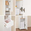 SoBuy Højskab med låger Højskab badeværelse med hylder BZR34-WN