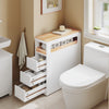 SoBuy Skab med udtræk indretning Toiletrulleholder Skab til vaskemaskine Køkken Mobilt BZR54-W