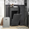 SoBuy Badeværelsesskab med Vasketøjskurv med skuffe Håndklædeskab BZR73-DG