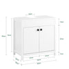 SoBuy Underskab til håndvask Badeværelsesskab med 2låger BZR98-W