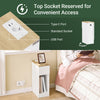 SoBuy Smalt natbord med 20 cm bredt, sidebord med kasse, natbord med USB-porte, til soveværelser og stuer, farve hvidt og træ, dimensioner bh ca. 20 x 60 x 35 cm fbt11-wn