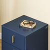 SoBuy FBT115-B Bedside Bord, natbord med 2 skuffer, moderne sideborde til soveværelser og stue, blå B 40 x D 40 x H 47 cm