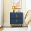 SoBuy FBT115-B Bedside Bord, natbord med 2 skuffer, moderne sideborde til soveværelser og stue, blå B 40 x D 40 x H 47 cm