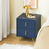 SoBuy FBT115-B Bedside Bord, natbord med 2 skuffer, moderne sideborde til soveværelser og stue, blå B 40 x D 40 x H 47 cm