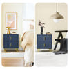 SoBuy FBT115-B Bedside Bord, natbord med 2 skuffer, moderne sideborde til soveværelser og stue, blå B 40 x D 40 x H 47 cm
