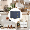 SoBuy FBT115-B Bedside Bord, natbord med 2 skuffer, moderne sideborde til soveværelser og stue, blå B 40 x D 40 x H 47 cm