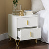 SoBuy FBT115-Bx2 - Sæt med 2 sengeborde med 2 skuffer - Moderne soveværelsesmøbler, hvid, 40×40×47 cm