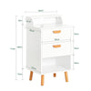 SoBuy Natbord med 2 skuffer Sofabord Sidebord Sengebord FBT125-W