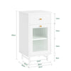 SoBuy Sengebord Cafébord Sofabord med skuffe Sidebord FBT133-W