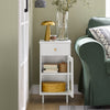 SoBuy Sengebord Cafébord Sofabord med skuffe Sidebord FBT133-W