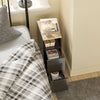 SoBuy FBT149-SCH – Smalt sengebord 20cm, Sidebord med 2 skuffer og åben hylde, Sort