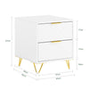 SoBuy Natbord med 2 skuffer Sidebord Sofabord Opbevaringsskab FBT160-W
