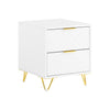 SoBuy Natbord med 2 skuffer Sidebord Sofabord Opbevaringsskab FBT160-W