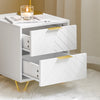 SoBuy Natbord med 2 skuffer Sidebord Sofabord Opbevaringsskab FBT160-W