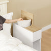 SoBuy Sengebord med 3 rum til elastisk bed sofabord, sidebord, smalt telefonbord, natbord, hvid bh ca. 20 x 60 x 65 cm FBT162-WN