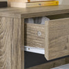 SoBuy FBT165-N Bedside Bord, natbord med 2 skuffer og buet front, træudseende og metalfødder, moderne sidebord til soveværelser, 40 × 40 × 47 cm, naturen