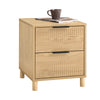 SoBuy Nattskabe-natskabe med 2 skuffer, sideborde til soveværelset, moderne opbevaringsskaber Borddesserter, Natur B 40 X D 42 X H 47 cm FBT166-N