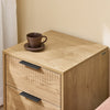 SoBuy Nattskabe-natskabe med 2 skuffer, sideborde til soveværelset, moderne opbevaringsskaber Borddesserter, Natur B 40 X D 42 X H 47 cm FBT166-N
