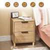 SoBuy Nattskabe-natskabe med 2 skuffer, sideborde til soveværelset, moderne opbevaringsskaber Borddesserter, Natur B 40 X D 42 X H 47 cm FBT166-N
