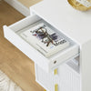 SoBuy FBT168-W Bed Bord, natbord med 3 kasser og opbevaringsrum, moderne sideborde til soveværelser og stuer, hvid B 40 x D 40 x H63 cm