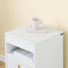 SoBuy FBT168-W Bed Bord, natbord med 3 kasser og opbevaringsrum, moderne sideborde til soveværelser og stuer, hvid B 40 x D 40 x H63 cm