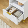 SoBuy FBT169-W Bedsideborde, natbord skabe med kasse og opbevaringsrum, moderne sidebord til soveværelse og stue, hvid B 40 x D 40 x H 51 cm