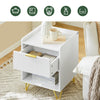 SoBuy FBT169-W Bedsideborde, natbord skabe med kasse og opbevaringsrum, moderne sidebord til soveværelse og stue, hvid B 40 x D 40 x H 51 cm