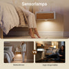 SoBuy FBT167-E-W natbord med 3 skuffer og LED-lys, 3 justerbare lysefarver, moderne sengebord til soveværelser og stuer, B 41 × D 40 × H 52 cm, hvid