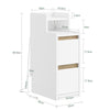 SoBuy Smalt natbord med 20 cm bredt, sidebord med kasse, natbord med USB-porte, til soveværelser og stuer, farve hvidt og træ, dimensioner bh ca. 20 x 60 x 35 cm fbt11-wn