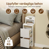 SoBuy Smalt natbord med 20 cm bredt, sidebord med kasse, natbord med USB-porte, til soveværelser og stuer, farve hvidt og træ, dimensioner bh ca. 20 x 60 x 35 cm fbt11-wn
