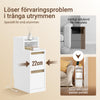 SoBuy Smalt natbord med 20 cm bredt, sidebord med kasse, natbord med USB-porte, til soveværelser og stuer, farve hvidt og træ, dimensioner bh ca. 20 x 60 x 35 cm fbt11-wn