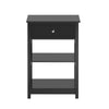 SoBuy, Lille sengebord med skuffe, sort, FBT46-SCH
