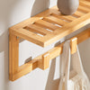 SoBuy, Vægstativ | Knagerække med 6 kroge | Bambus FHK06-N