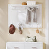 SoBuy Knagerække Håndklædeholder Væghylde med opbevaringskasser FHK36-W