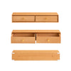 SoBuy FHK37-N vægmonteret flydende hylde med 2 skuffer, bøgstårn, Wooden Wall hyldearrangør til hall, soveværelse og stue, naturen