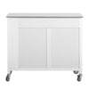 SoBuy Køkkenvogn med skuffe og flaskeholder, Mobil køkkenvogn med stålbordplade,FKW108-W