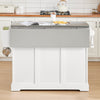 SoBuy FKW128-St Köksö på hjul med udvidelig bordplade, rumbesparende køkkenvogn, rullende køkkenvogn med to kasser og justerbar hylde, 130 x 46-71 x 91 cm, hvid