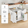 SoBuy FKW128-St Köksö på hjul med udvidelig bordplade, rumbesparende køkkenvogn, rullende køkkenvogn med to kasser og justerbar hylde, 130 x 46-71 x 91 cm, hvid