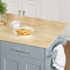 SoBuy FKW129-WN Kitchen Wagon on Wheels-Kitchen Island med foldet arbejdsoverflade, 2 skuffer og justerbare hylder, mobil serveringsvogn til køkken eller spisestue, hvid 113x91x (44–69) cm