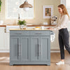 SoBuy FKW129-WN Kitchen Wagon on Wheels-Kitchen Island med foldet arbejdsoverflade, 2 skuffer og justerbare hylder, mobil serveringsvogn til køkken eller spisestue, hvid 113x91x (44–69) cm