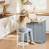 SoBuy FKW129-WN Kitchen Wagon on Wheels-Kitchen Island med foldet arbejdsoverflade, 2 skuffer og justerbare hylder, mobil serveringsvogn til køkken eller spisestue, hvid 113x91x (44–69) cm