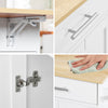SoBuy FKW129-WN Kitchen Wagon on Wheels-Kitchen Island med foldet arbejdsoverflade, 2 skuffer og justerbare hylder, mobil serveringsvogn til køkken eller spisestue, hvid 113x91x (44–69) cm