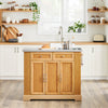 SoBuy FKW130-N Køkkenø på hjul Serveringsvogn med hjul, Køkkenvogn med udtrækbart arbejdsbord, Rullevogn med skuffer, Barvogn til køkken, spisestue, morgenmadsbar, Natur, 107 x (46-71) x 92,5 cm